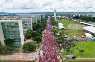 Milhares de pessoas se reúnem em Brasília para acompanhar posse de Lula (Foto: Jandira Feghali/Twitter/Reprodução)