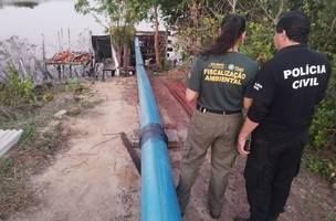 extração irregular de recurso hídrico (Foto: Governo do Piauí)