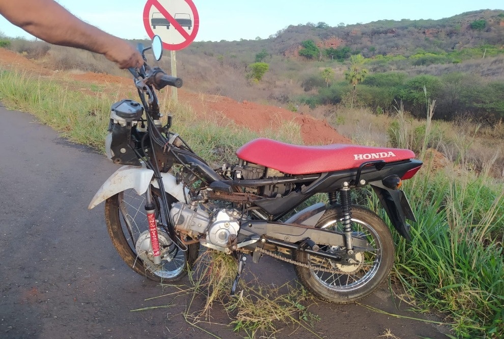 Motocicleta envolvida no acidente