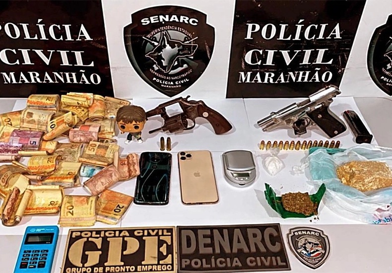 Apreensão feita pela Polícia Civil da residência do casal