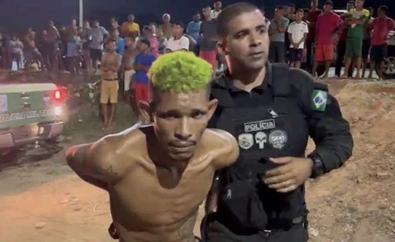 Criminoso sendo preso