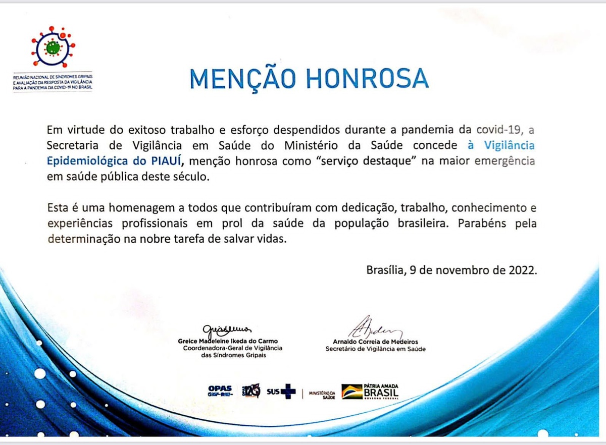 Menção Honrosa à SESAPI