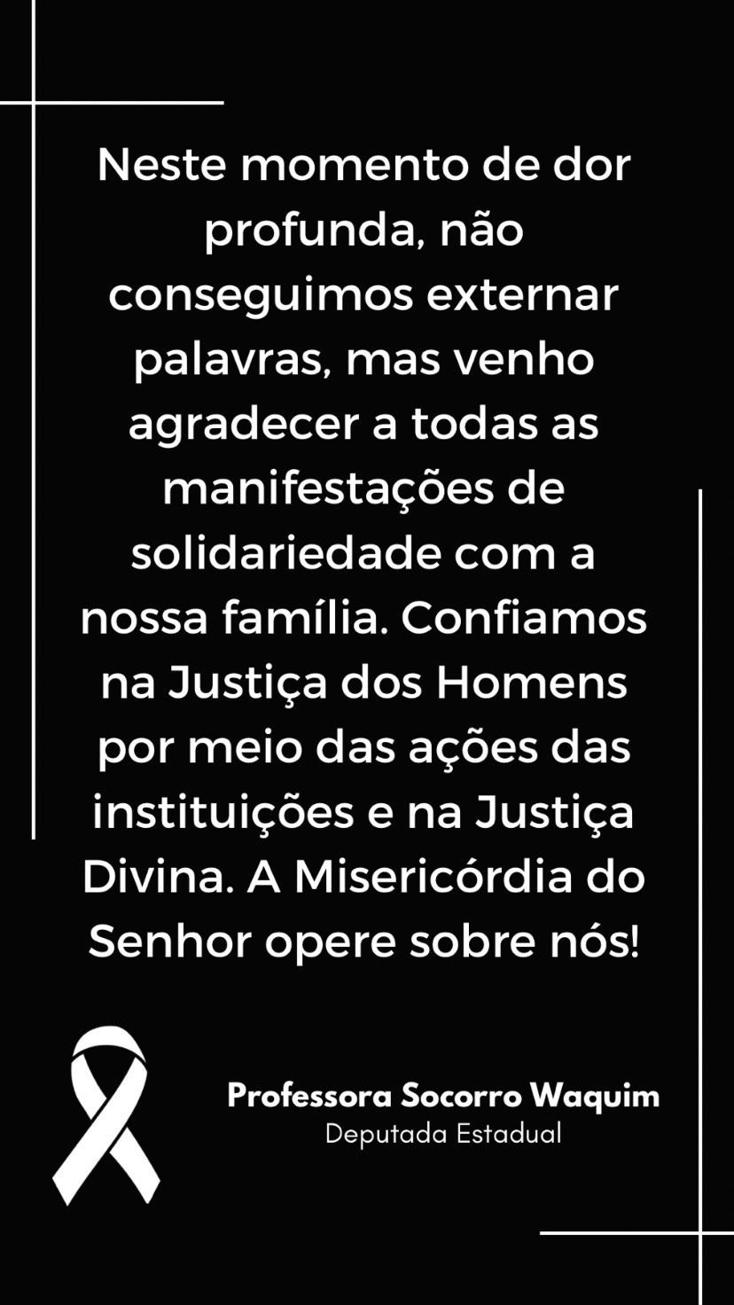 Story da deputada lamentando a morte do sobrinho