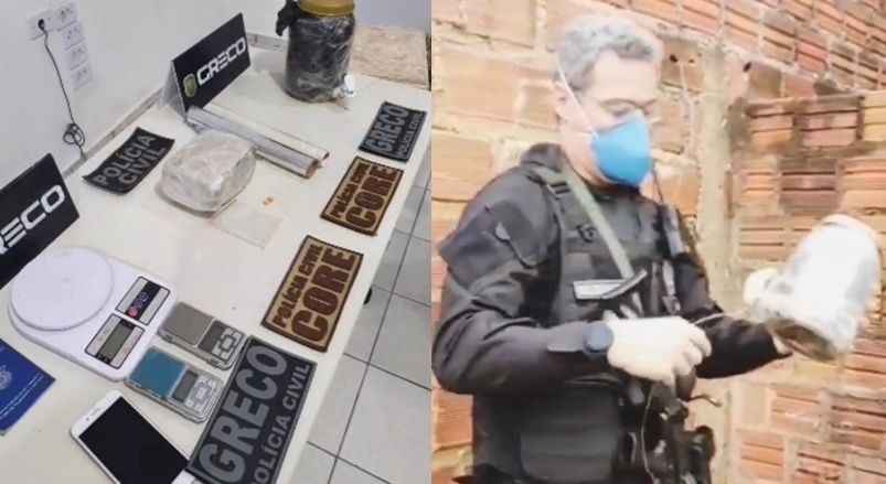 Além das drogas, a polícia apreendeu também 3 balanças de precisão