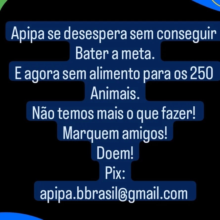 Apipa pede doações para conter situação crítica