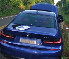 BMW transitava sem placa (Foto: Foto divulgação)
