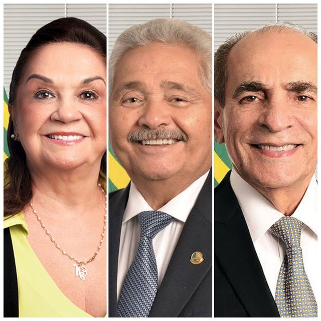 Eliane Nogueira (PP), mãe do ministro Ciro Nogueira (Casa Civil); Elmano Ferrer (PP) e Marcelo Castro (MDB)