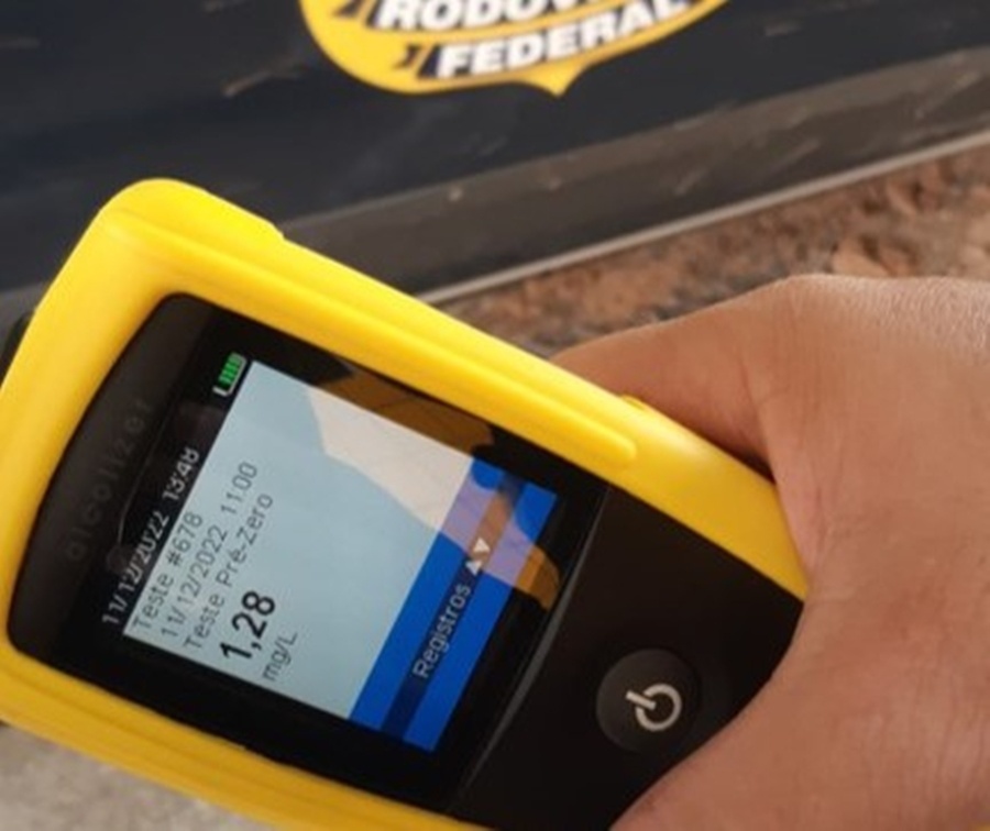 O teste mostrou teor de 1.28 miligramas de álcool por litro de ar expelido pelos pulmões