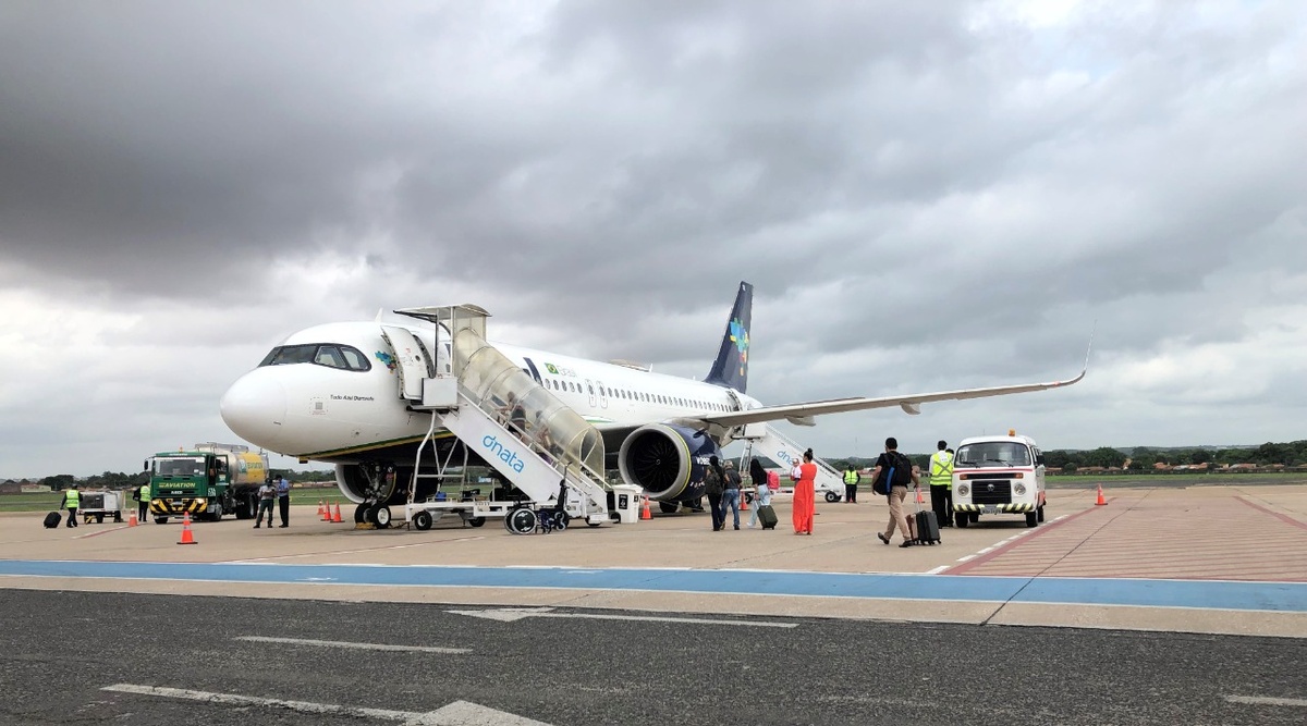O voo foi realizado pela companhia Azul Linhas Aéreas