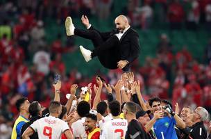 Pela primeira vez na história, o Marrocos avança para as quartas de final (Foto: Twitter/FIFA)