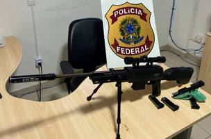rma apreendida pela PF de “terrorista” é apenas um rifle de chumbinho (Foto: Foto divulgação)