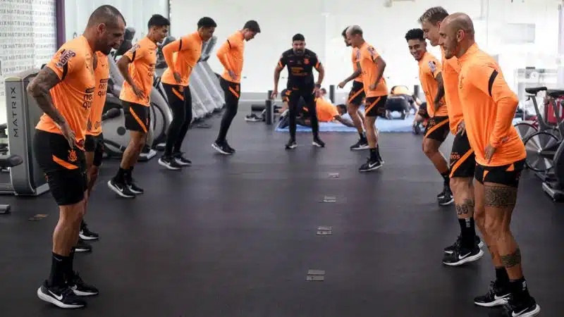 Treino na academia do CT Joaquim Grava