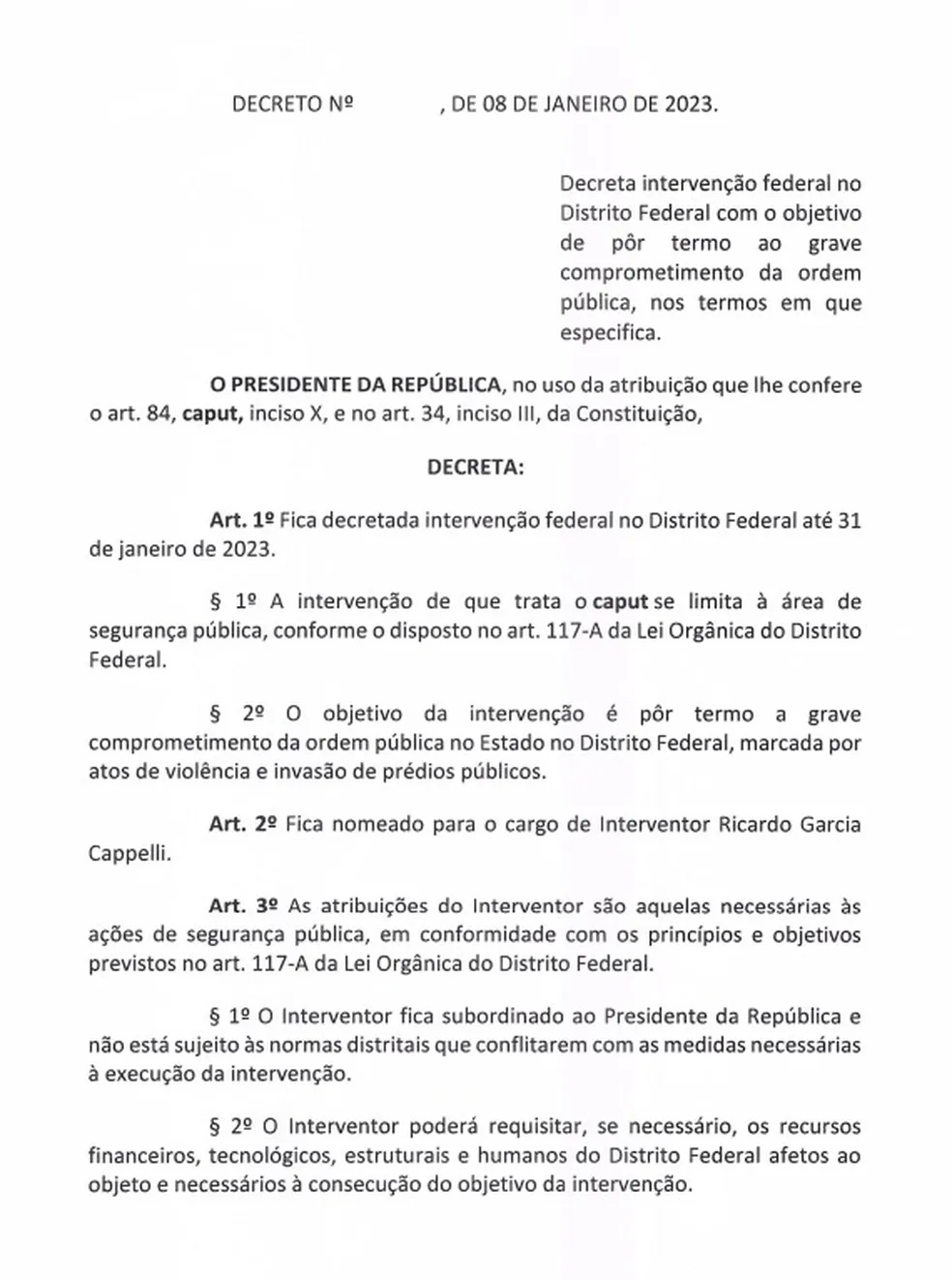 Decreto de Intervenção