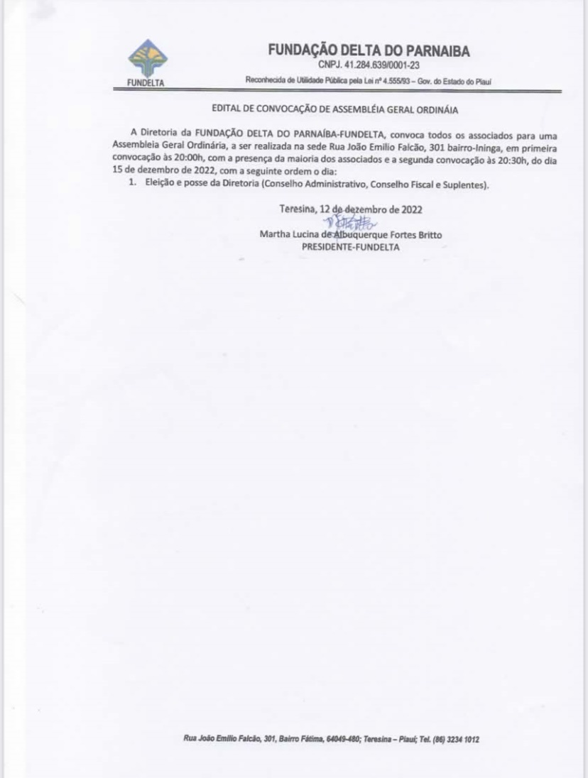 Edital de convocação