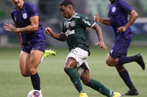 Endrick sofreu pênalti no início do primeiro tempo (Foto: Cesar Greco/Palmeiras/by Canon)