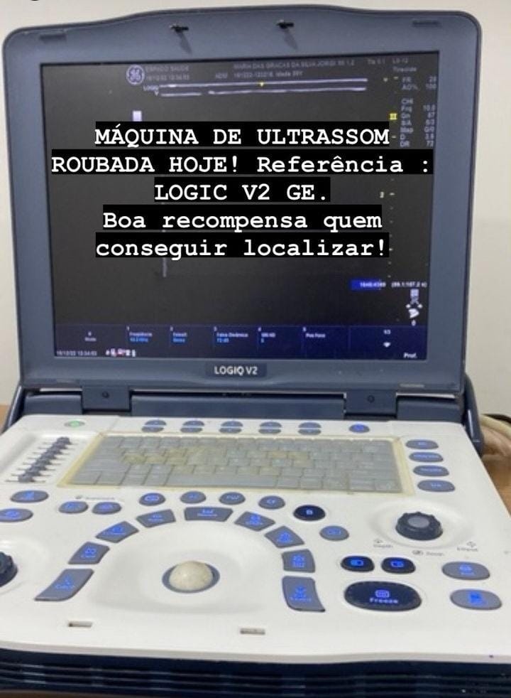 Médico tem aparelho de ultrassom roubado