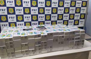 PRF apreende celulares sem nota fiscal no valor de R$ 57 mil reais (Foto: Foto divulgação)