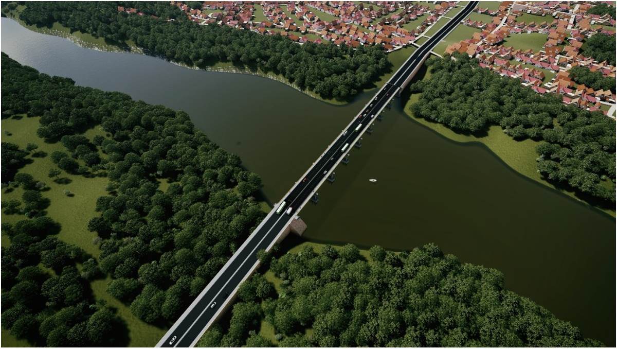 Projeto da ponte pronta, ligando as zonas norte e leste de Teresina