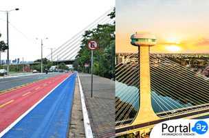 Avenida Raul Lopes e Ponte Estaiada Isidoro França (Foto: Edição do Portal AZ/Reprodução)