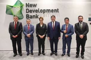 Fonteles visitou o Banco do Brics e apresentou plano estrutural à ex-presidente Dilma Roussef, que preside a instituição (Foto: Reprodução)
