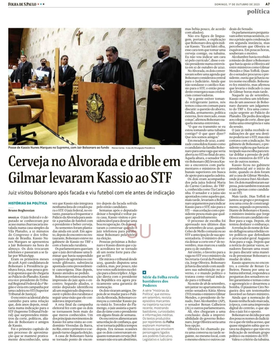 Matéria da Folha de S. Paulo