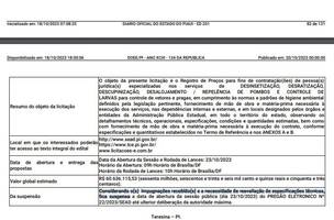 O pregão e a sua suspensão por força de impugnações (Foto: Reprodução)