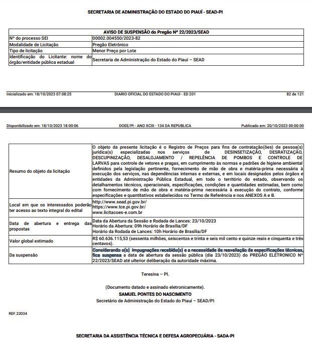 O pregão e a sua suspensão por força de impugnações