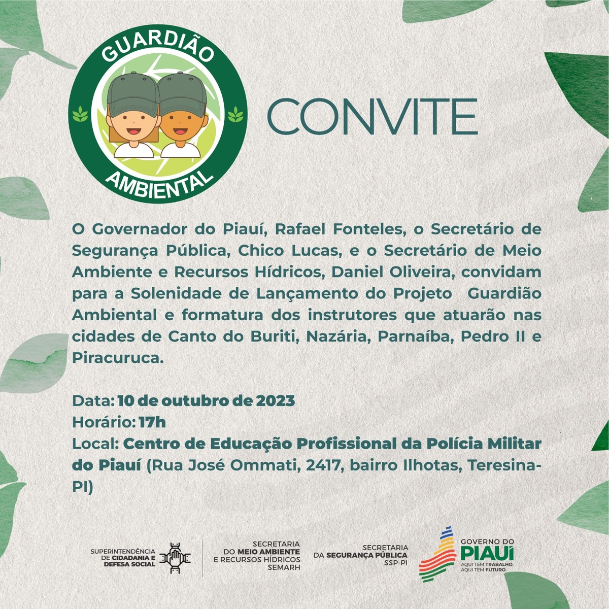 O projeto visa envolver crianças de seis cidades do Piauí