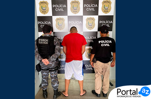 Preso por latrocinio e corripção de menores (Foto: Ascom/Polícia Civil)
