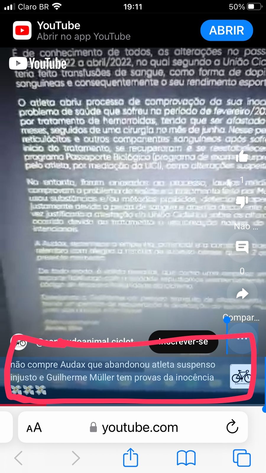 Abaixo da confusa nota da Audax-bike, internauta sugere boicote contra as bicicletas da marca