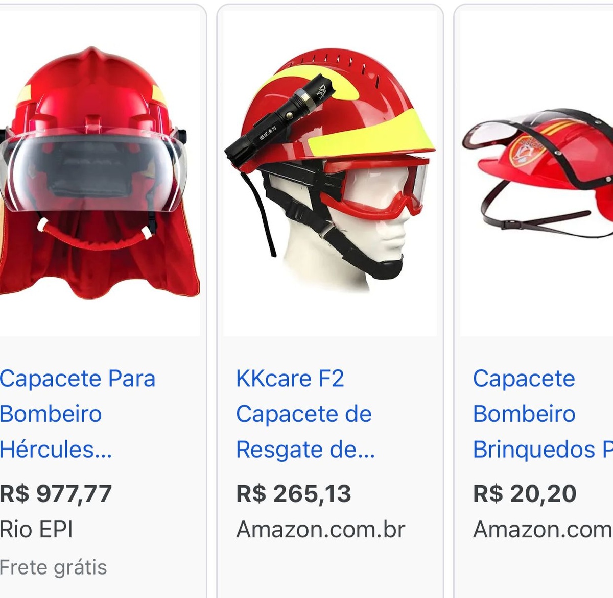 Há nas lojas capacetes de todos os preços e de todos os perfis. Não devem ser os que os Bombeiros do Piaui estão comprando a R$ 2,5 mil