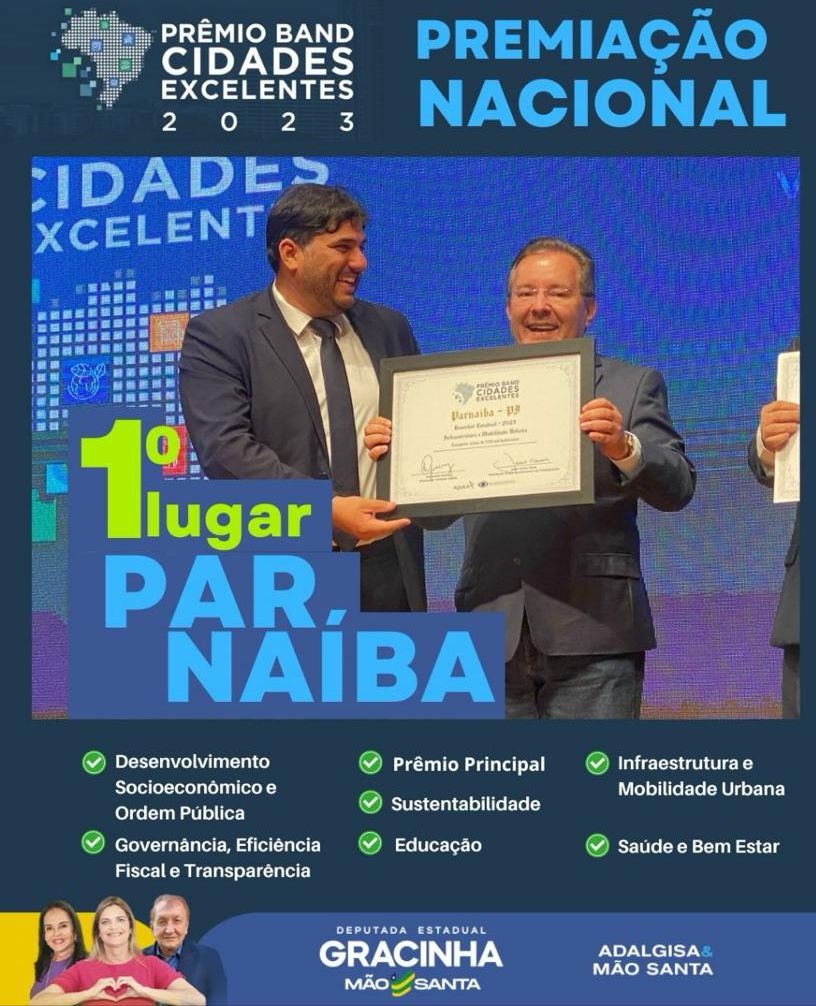 Maurício Machado representa o prefeito Mão Santa no prêmio Band Cidades