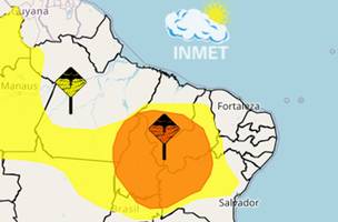 O Piauí está sob dois alertas do Inmet nesta segunda-feira (6) (Foto: Inmet)