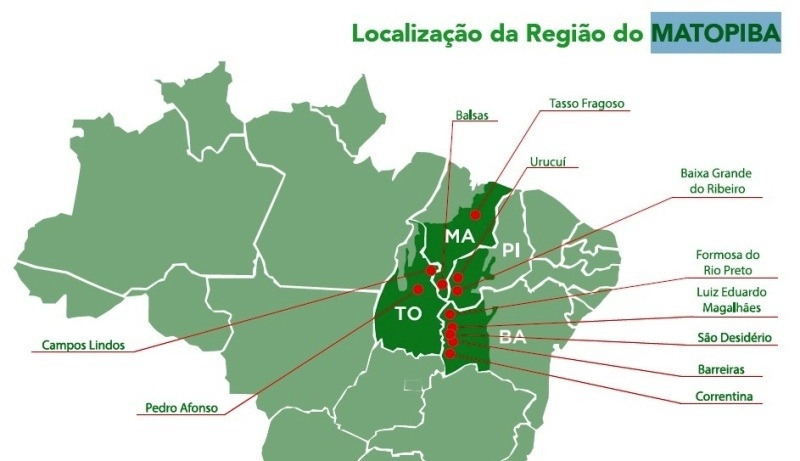 Região do Matopiba, onde o governo vai incentivar o avanço da agricultura de alto rendimento