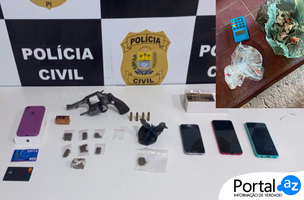 Duas prisões em flagrante durante cumprimento de mandato (Foto: Ascom Polícia Civil)