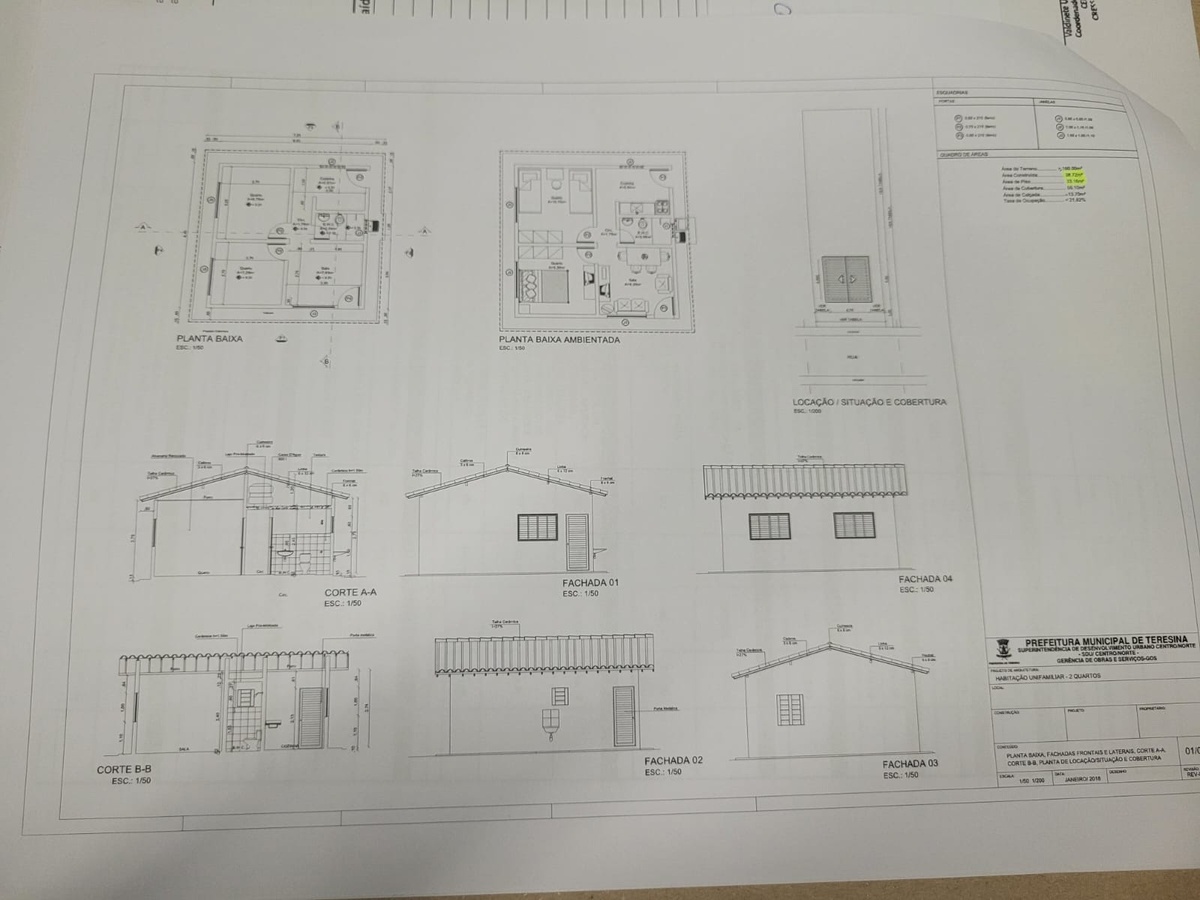 As casas terão dois quartos, banheiro, sala e cozinha.