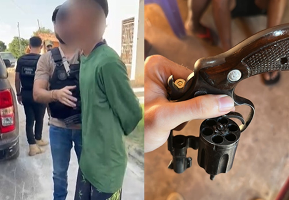 Bandido preso e arma apreendida, que teria sido usada para matar Flávia Wanzeler