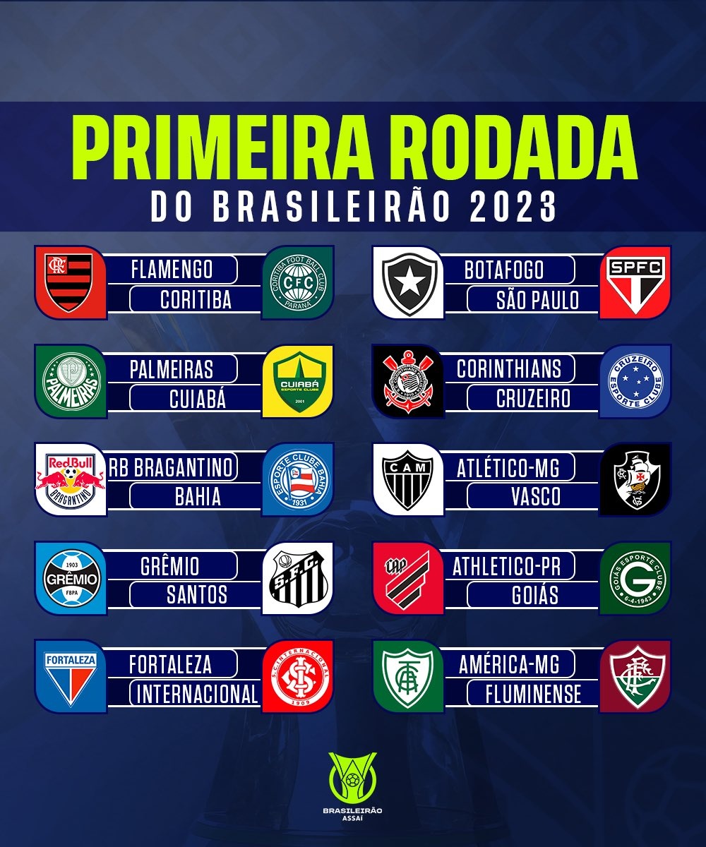 CBF divulga tabela da Série A do Campeonato Brasileiro de 2023, partidas  brasileirão 