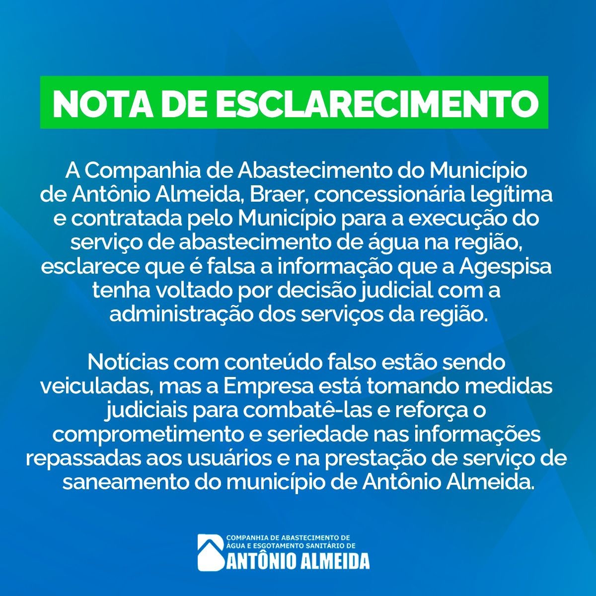 Nota da empresa Braher