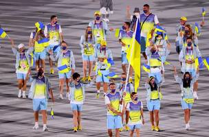 Delegação ucraniana nas olimpíadas de 2020 (Foto: Reprodução)