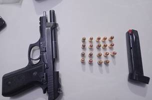 Ele estava munido com uma pistola “Taurus” (Foto: Divulgação/PM)