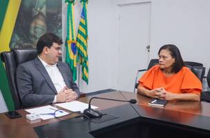 Governador e a secretária de Defesa Civil, Norma Nogueira (Foto: Gabriel Paulino)