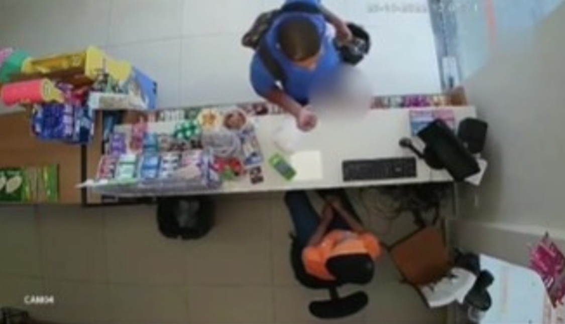 Imagem das câmeras de segurança do estabelecimento
