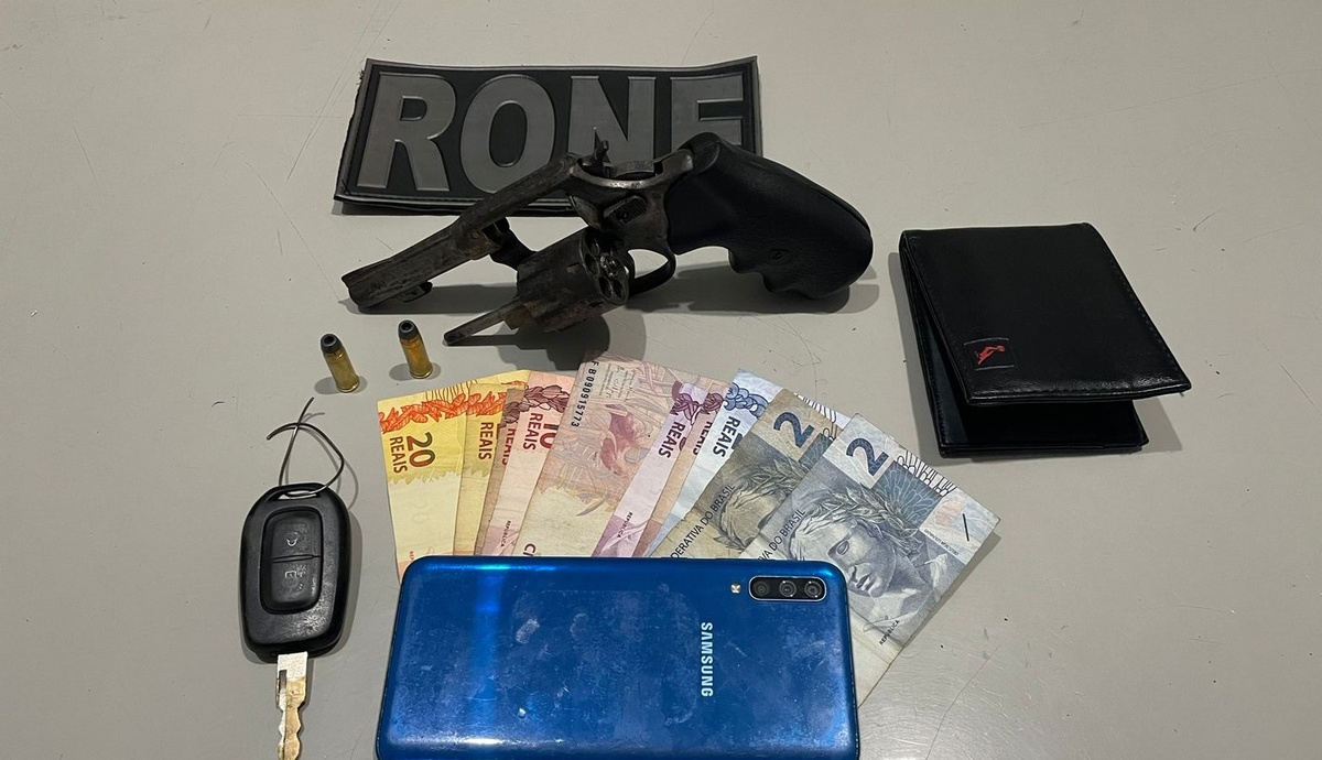 Itens encontrado em posse do assaltante