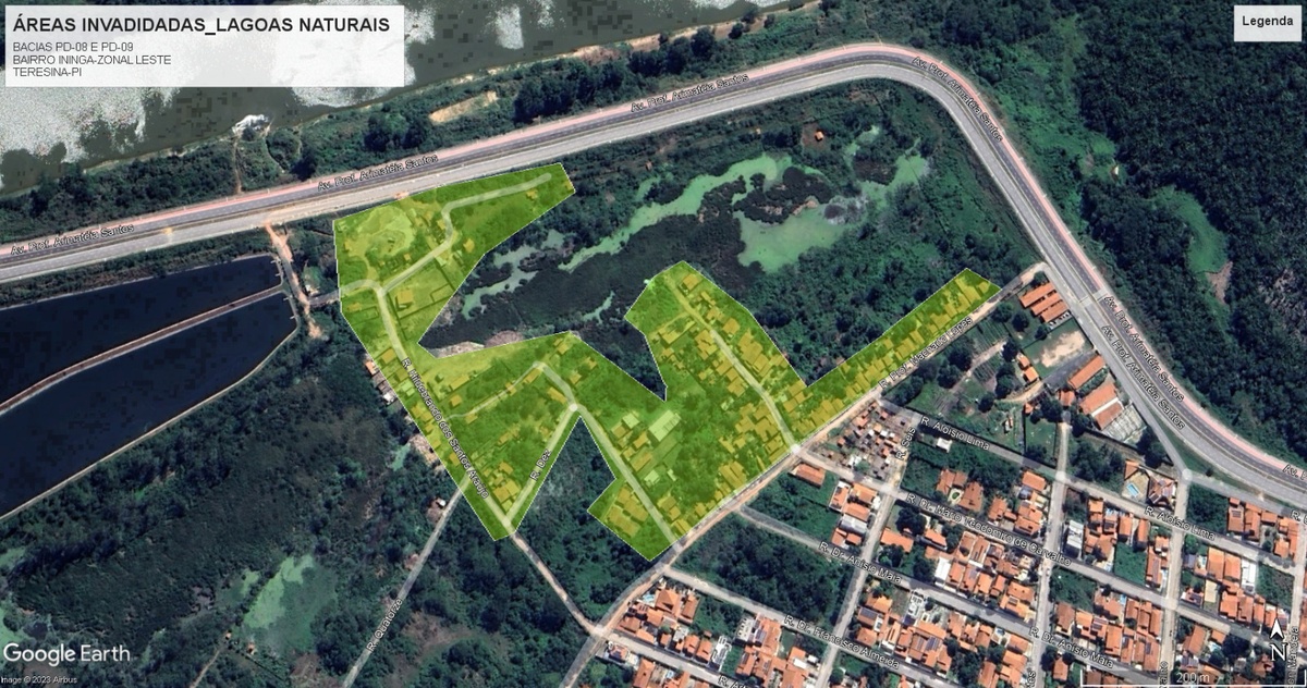 Mapeamento de áreas invadidas no entorno de lagoas naturais