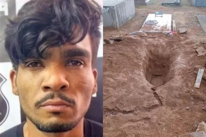 O túmulo do criminoso foi revirado