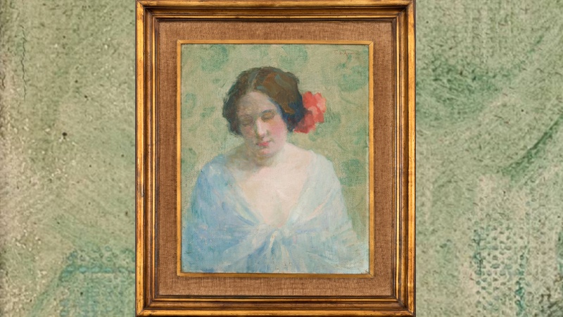 Obra-símbolo da exposição, “Figura (O Passaporte)”, 1922, de Tarsila do Amaral