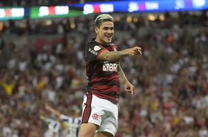 Pedro comemora gol pelo Flamengo (Foto: André Durão)