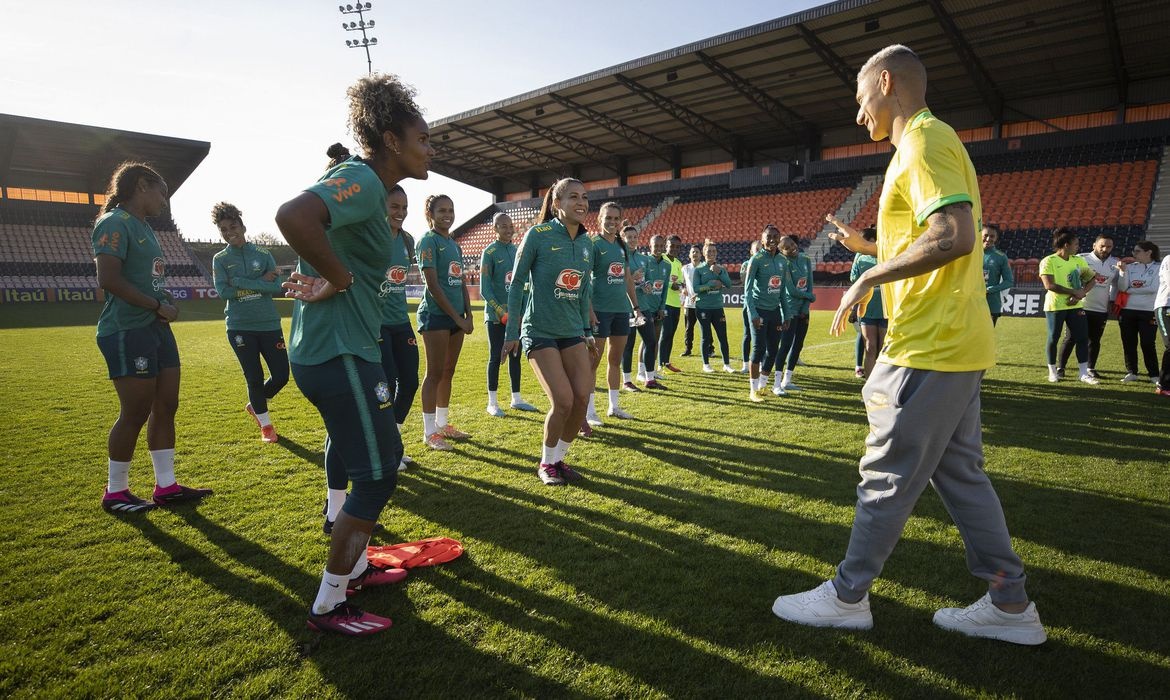 Este foi o primeiro treino da seleção com a equipe completa