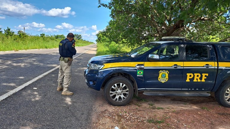 Fiscalização de velocidade ocorrida em Piripiri durante a Operação Tiradentes 2023